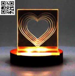 Heart light E0016820 file cdr and dxf free vector download for laser cut