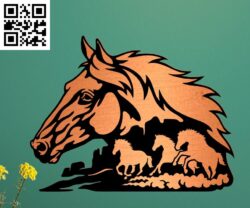 Horse G0000637 file cdr and dxf free vector download for Laser cut CNC