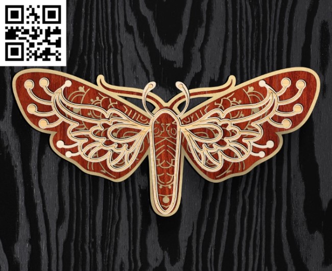 Layered butterfly E0016833 file cdr and dxf free vector download for laser cut