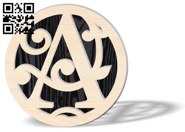 Letters A in round frame E0016773 file cdr and dxf free vector download for laser cut plasma