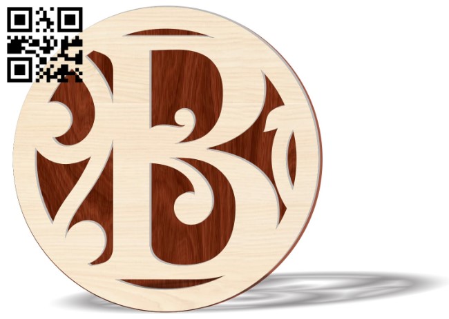 Letters B in round frame E0016774 file cdr and dxf free vector download for laser cut plasma