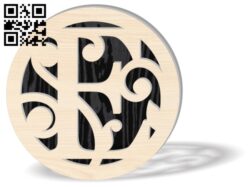 Letters E in round frame E0016777 file cdr and dxf free vector download for laser cut plasma