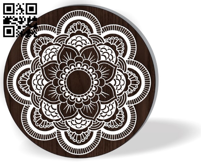 Mandala E0016621 file pdf free vector download for laser cut plasma