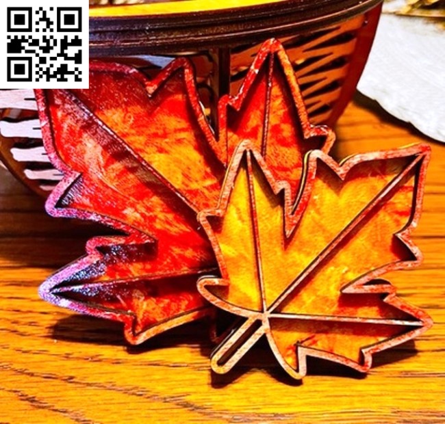 Maple leaves E0016718 file pdf free vector download for laser cut