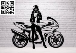 Motorcyclist G0000638 file cdr and dxf free vector download for Laser cut CNC