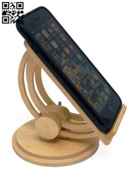 Phone stand E0016733 file pdf free vector download for laser cut