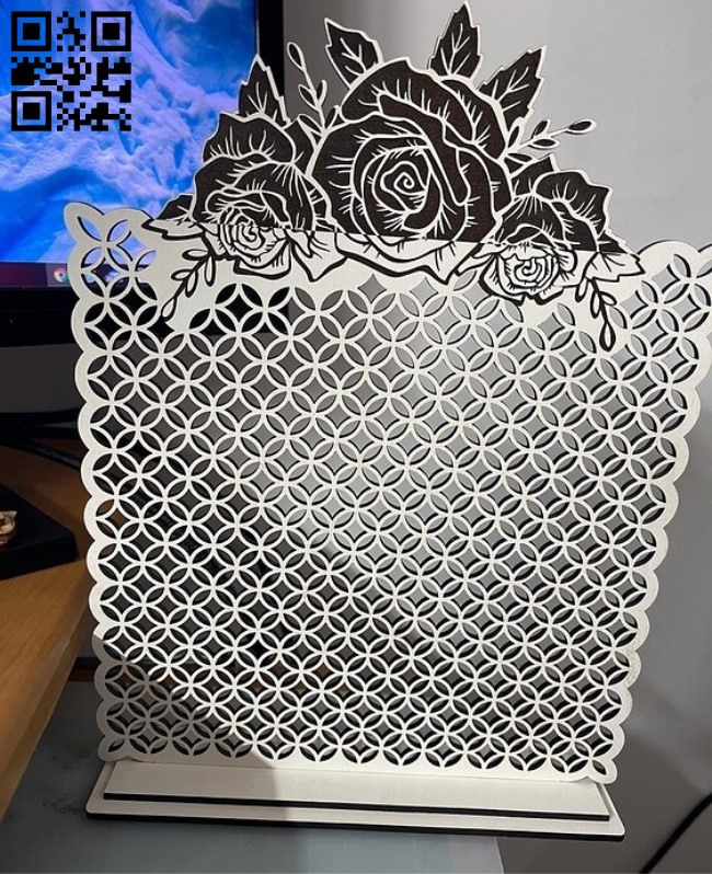 Rose earring holder E0016714 file cdr and dxf free vector download for laser cut