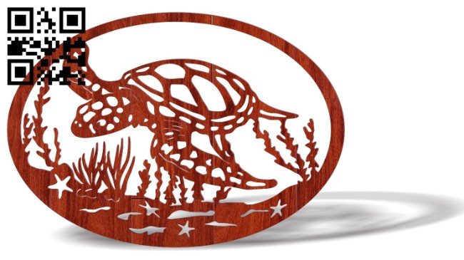 Sea turtle E0016725 file pdf free vector download for laser cut plasma