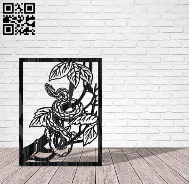 Snake on the tree E0016798 file cdr and dxf free vector download for laser cut plasma