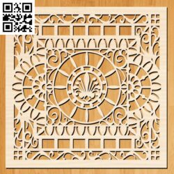 Square decoration G0000552 file cdr and dxf free vector download for CNC cut