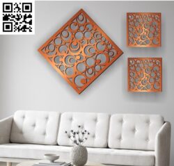 Square decoration B G0000557 file cdr and dxf free vector download for CNC cut