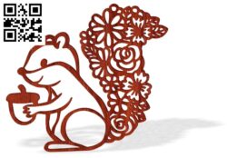 Squirrel with acorn E0016792 file cdr and dxf free vector download for laser cut plasma