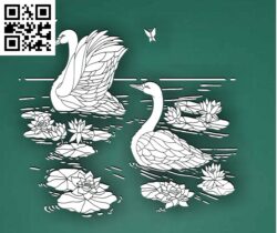 Swan G0000641 file cdr and dxf free vector download for CNC cut