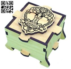 Tree box E0016703 file cdr and dxf free vector download for laser cut
