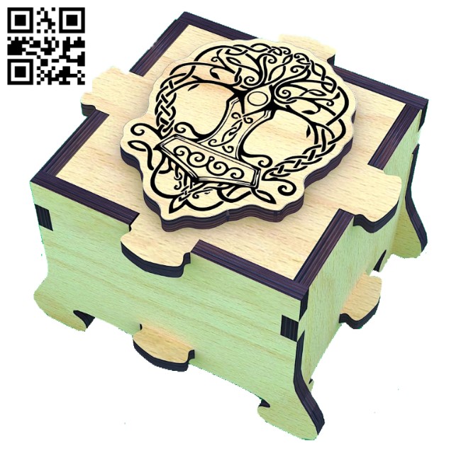 Tree box E0016703 file cdr and dxf free vector download for laser cut