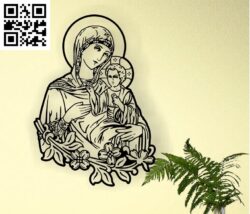 Ukrenian Virgin Mary with Jesus G0000537 file cdr and dxf free vector download for CNC cut