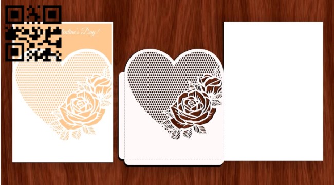 Valentine card E0016751 file pdf free vector download for laser cut