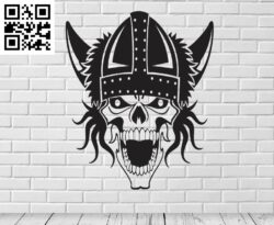 Viking Skull G0000608 file cdr and dxf free vector download for CNC cut
