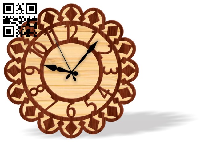 Wall clock E0016827 file cdr and dxf free vector download for laser cut