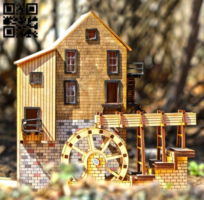 Water mill E0016743 file pdf free vector download for laser cut