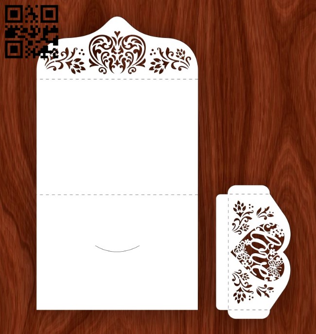 Wedding invitation E0016720 file pdf free vector download for laser cut