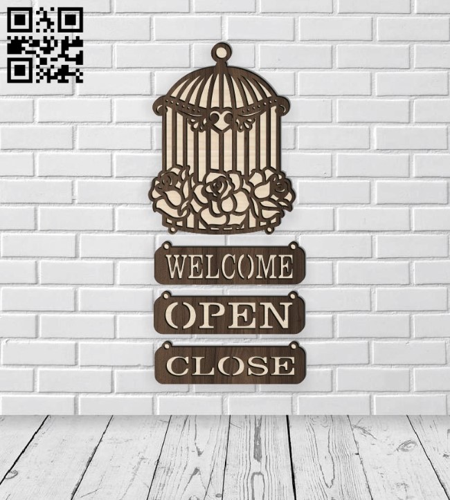 Welcome sign E0016645 file pdf free vector download for laser cut plasma