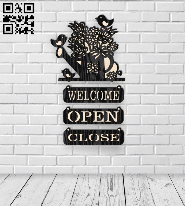 Welcome sign E0016646 file pdf free vector download for laser cut plasma