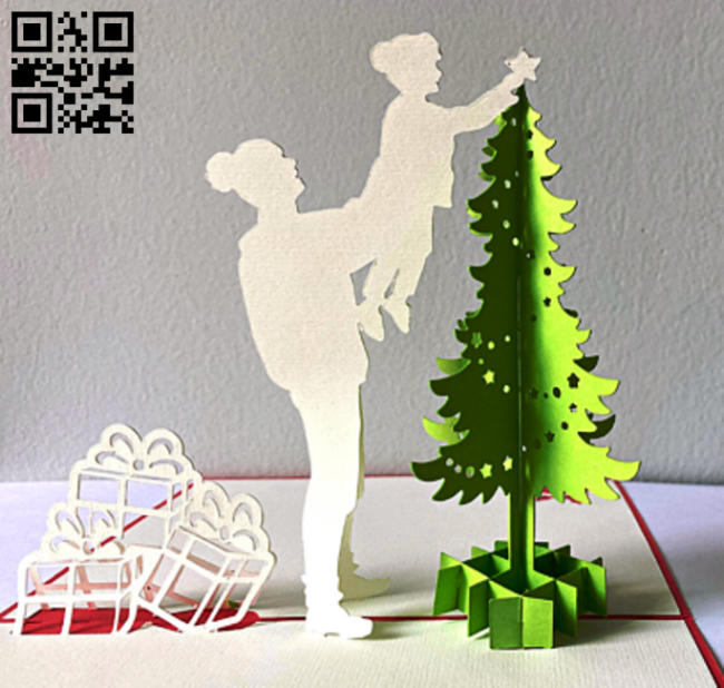 3D Christmas card E0017006 file cdr and dxf free vector download for laser cut