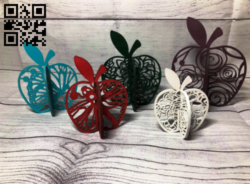 3D apples E0017005 file cdr and dxf free vector download for laser cut