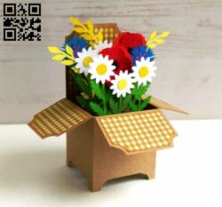 Box with flowers E0016979 file cdr and dxf free vector download for laser cut