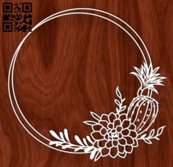 Cactus Wreath E0017054 file cdr and dxf free vector download for laser cut plasma