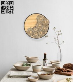 Chrysanthemum wall decor E0017060 file cdr and dxf free vector download for laser cut plasma