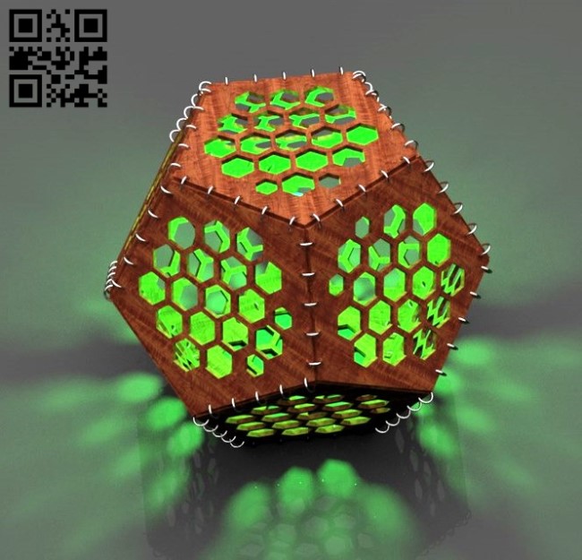 Decahedron lamp E0016975 file cdr and dxf free vector download for laser cut