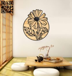 Flower wall decor E0017059 file cdr and dxf free vector download for laser cut plasma