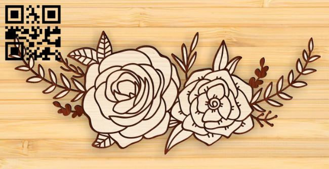 Flowers E0017119 file cdr and dxf free vector download for laser cut