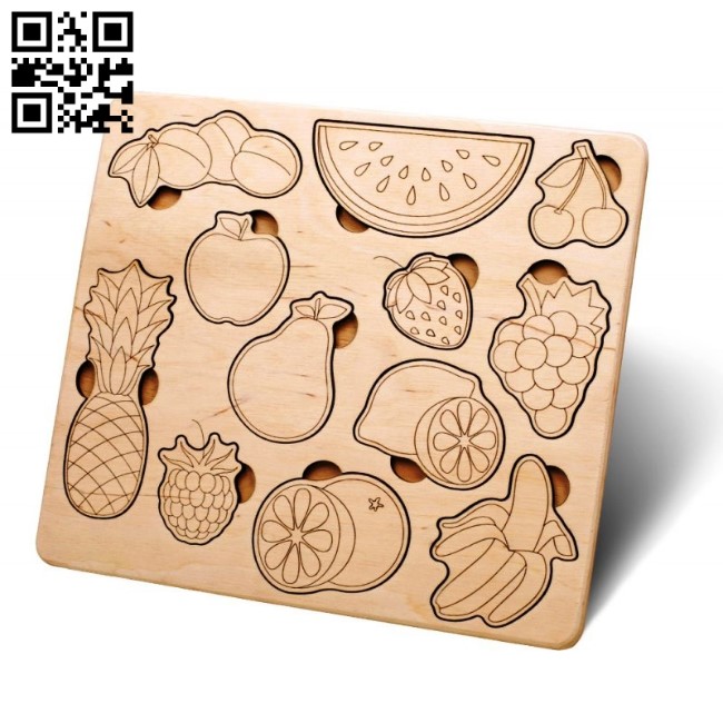 Fruit puzzle E0017008 file cdr and dxf free vector download for laser cut