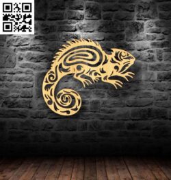 Gecko wall decor E0016891 file cdr and dxf free vector download for laser cut plasma