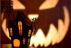 Halloween scary house lamp E0016926 file cdr and dxf free vector download for laser cut