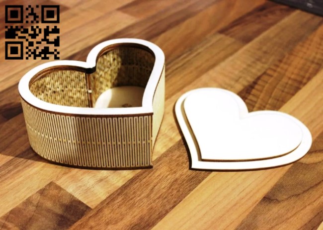 Heart box E0016880 file cdr and dxf free vector download for laser cut