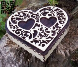 Heart gift box  E0016881 file cdr and dxf free vector download for laser cut