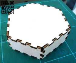 Hexagonal box  E0017088 file cdr and dxf free vector download for laser cut
