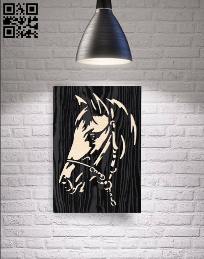 Horse panel E0017123 file cdr and dxf free vector download for laser cut plasma