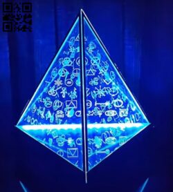 Illusion led lamp E0016950 file cdr and dxf free vector download for laser engraving machine