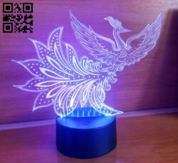 Illusion led lamp Phoenix E0017094 file cdr and dxf free vector download for laser engraving machine