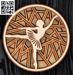 Layered ballerina E0017117 file cdr and dxf free vector download for laser cut