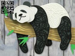 Layered panda E0017009 file cdr and dxf free vector download for laser cut