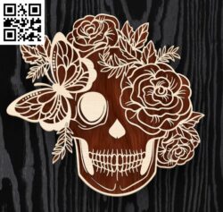 Layered skull E0016930 file cdr and dxf free vector download for laser cut