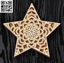 Layered star E0017114 file cdr and dxf free vector download for laser cut