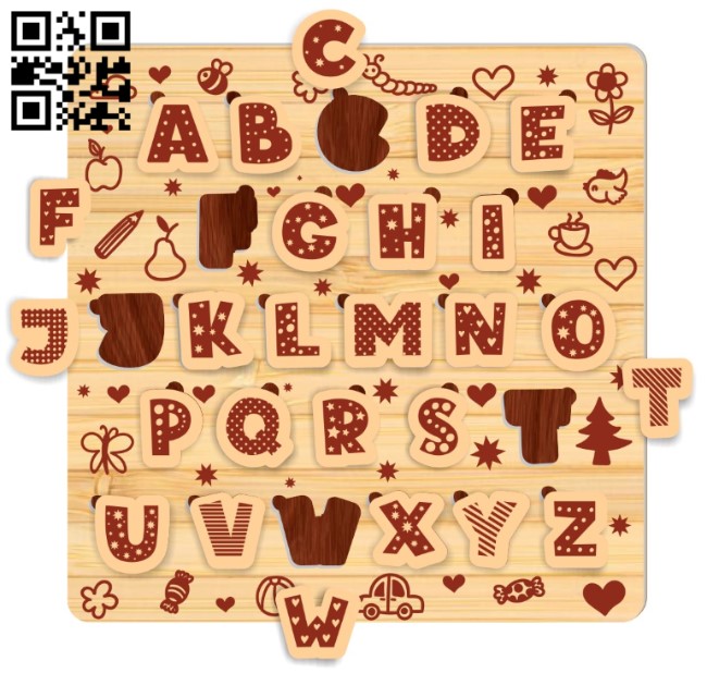 Letters puzzle E0016960 file cdr and dxf free vector download for laser cut