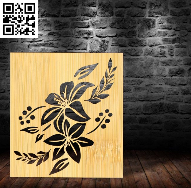 Lily panel E0016962 file cdr and dxf free vector download for laser cut